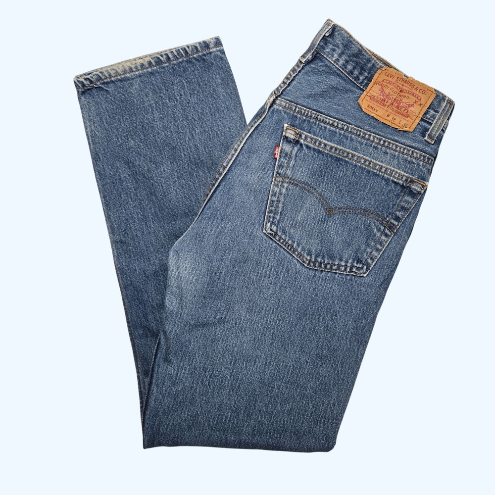 Vintage Levis 501xx Jeans Made in USA Medium Wash Button Fly 38x36 (Fits 34x32)